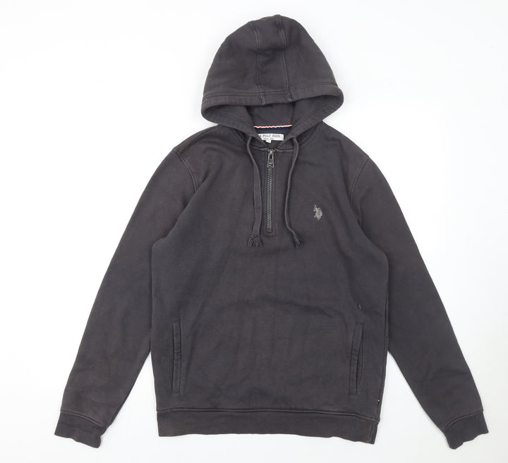 U.S. Polo Assn. Men's Black 1/2 Zip Hoodie Size S