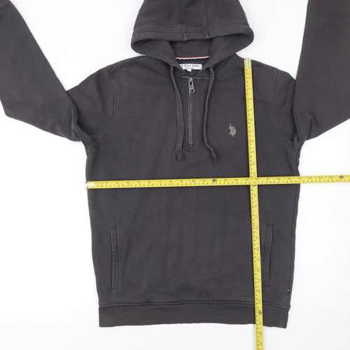 U.S. Polo Assn. Men's Black 1/2 Zip Hoodie Size S