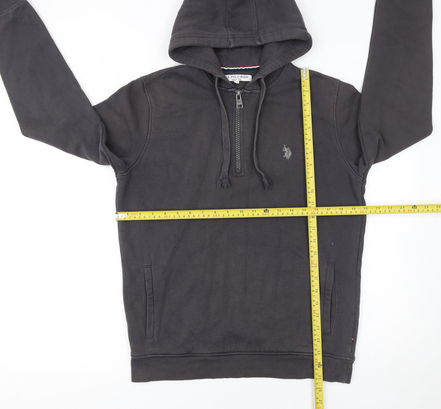 U.S. Polo Assn. Men's Black 1/2 Zip Hoodie Size S