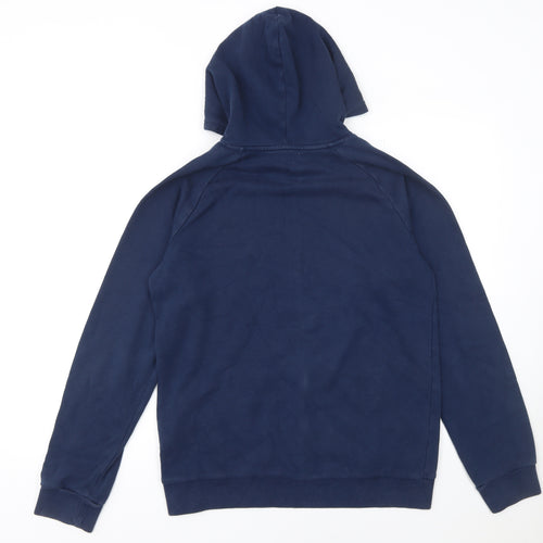 Under Armour Boys Navy Pullover Hoodie YXL 158-170cm Cotton Blend Fleece
