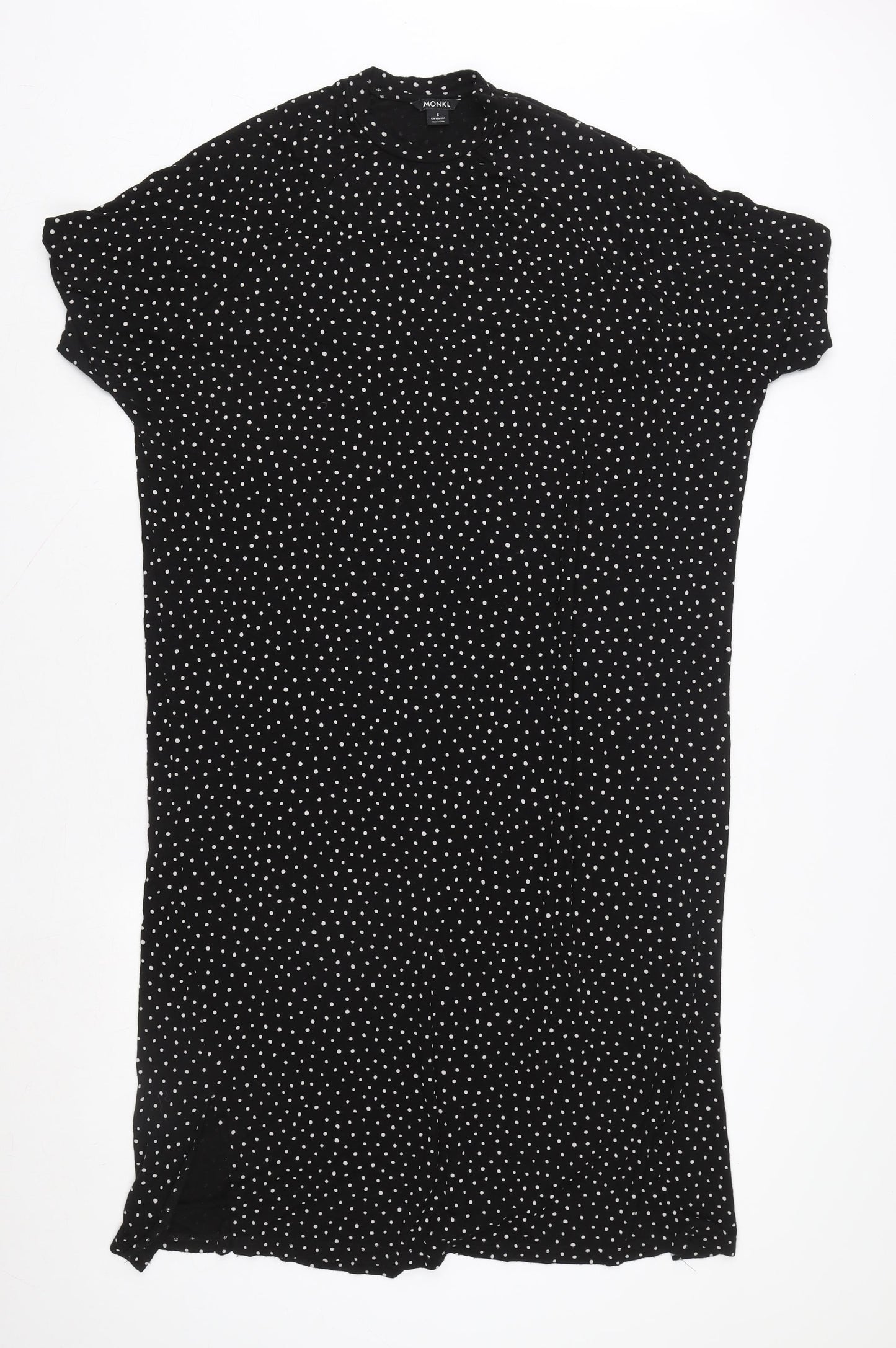 Monki Women’s Black Polka Dot Short Sleeve T-Shirt Dress Size S