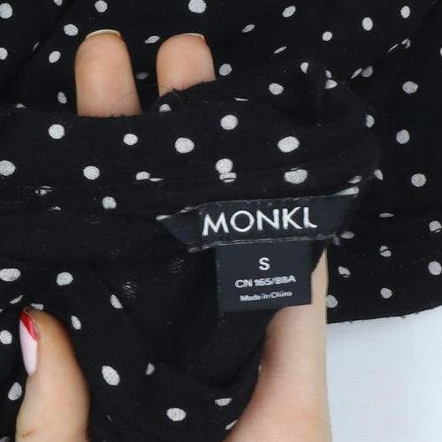 Monki Women’s Black Polka Dot Short Sleeve T-Shirt Dress Size S