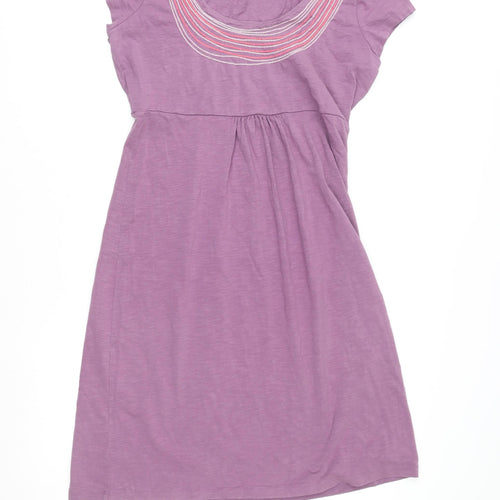 Boden Women’s Purple A-Line Jersey Dress Size 10 Short Sleeve