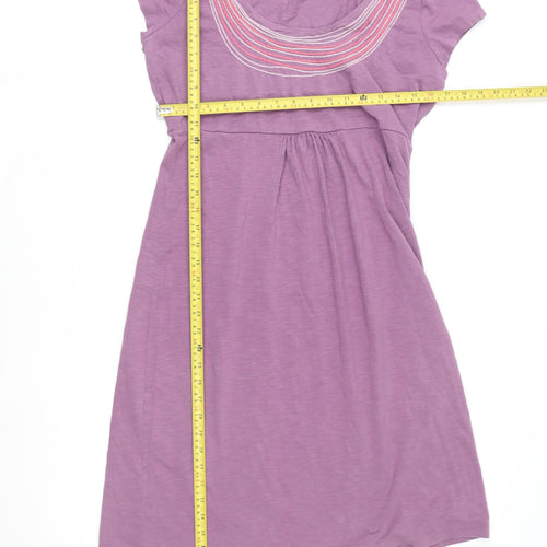Boden Women’s Purple A-Line Jersey Dress Size 10 Short Sleeve