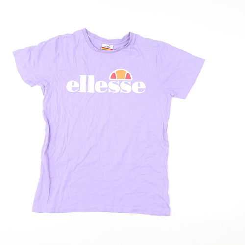 Ellesse Teens Purple Short Sleeve Crew Neck Cotton T-Shirt