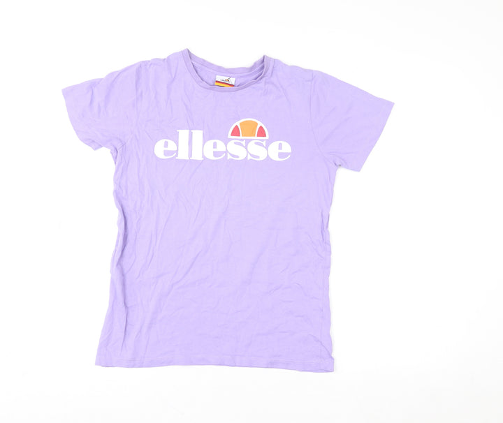 Ellesse Teens Purple Short Sleeve Crew Neck Cotton T-Shirt