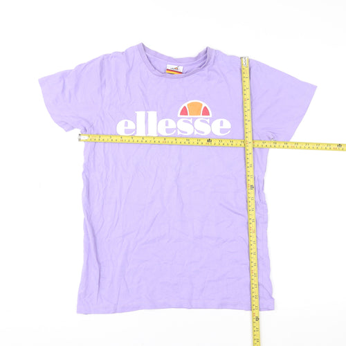 Ellesse Teens Purple Short Sleeve Crew Neck Cotton T-Shirt