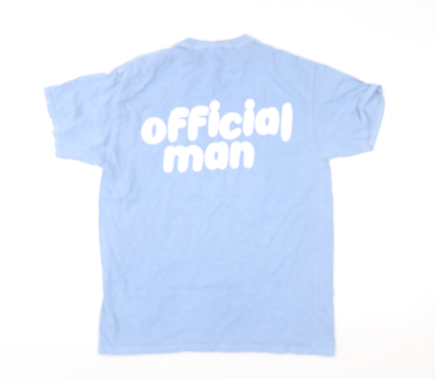 BoohooMAN Men's Blue Crew Neck Graphic T-Shirt Size S