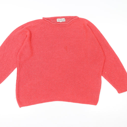 Collezione Gaia Womens Coral Knit Pullover Sweater M/L