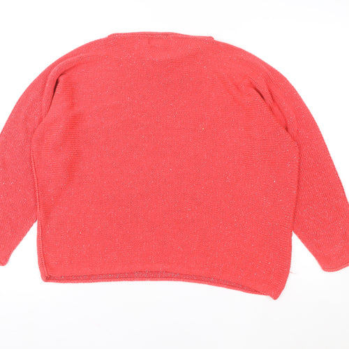 Collezione Gaia Womens Coral Knit Pullover Sweater M/L