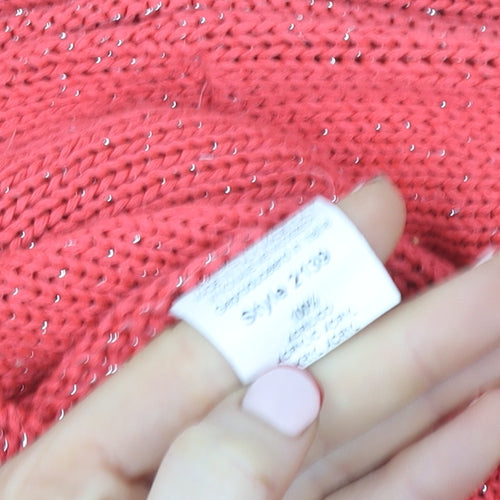 Collezione Gaia Womens Coral Knit Pullover Sweater M/L