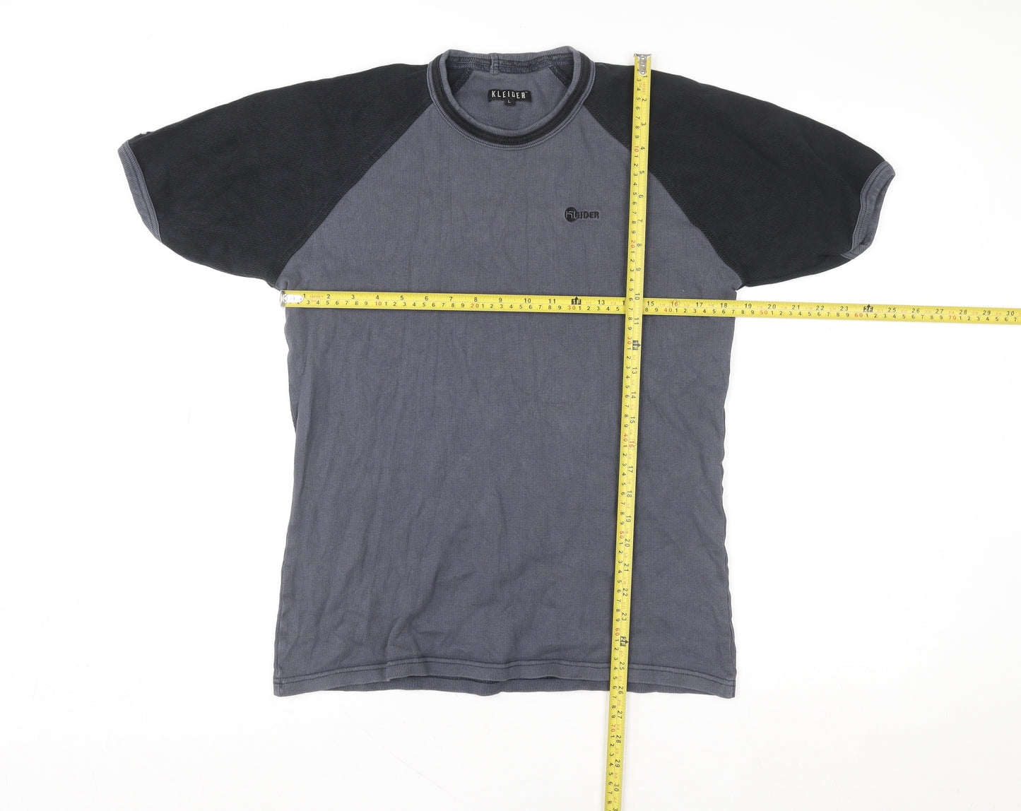 Kleider Men's Grey Short Sleeve Crew Neck Cotton T-Shirt L