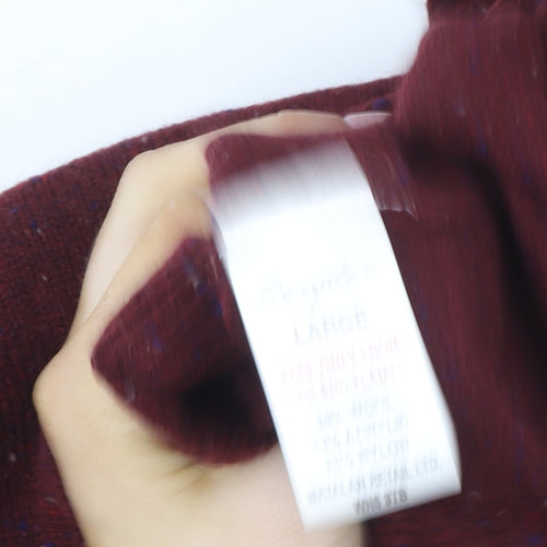 Taylor & Wright Men’s Red Wool Mix Crew Neck Jumper L Elbow Patch