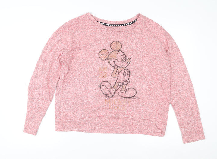 Disney Women’s Pink Mickey Mouse Long Sleeve Pyjama Top L