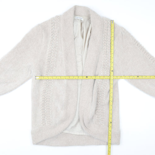 Harlequin Women’s Beige Angora Knit Beaded Cardigan M