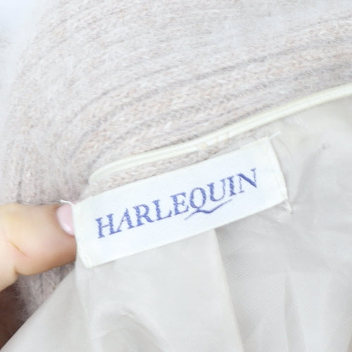Harlequin Women’s Beige Angora Knit Beaded Cardigan M