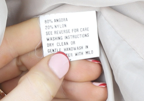 Harlequin Women’s Beige Angora Knit Beaded Cardigan M