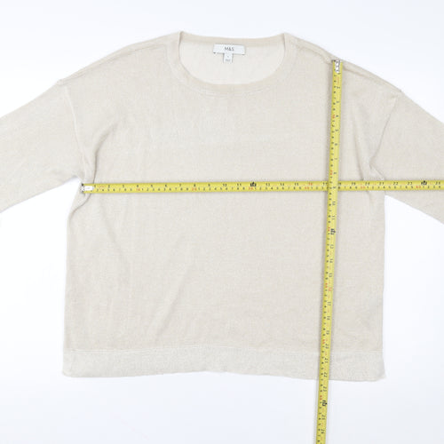 Marks and Spencer Womens Beige L Basic Knit Long Sleeve Top