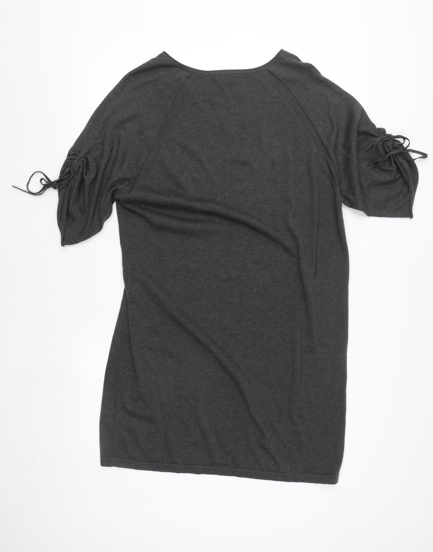 Poetry Womens Grey Cotton V-Neck T-Shirt Dress Size 10