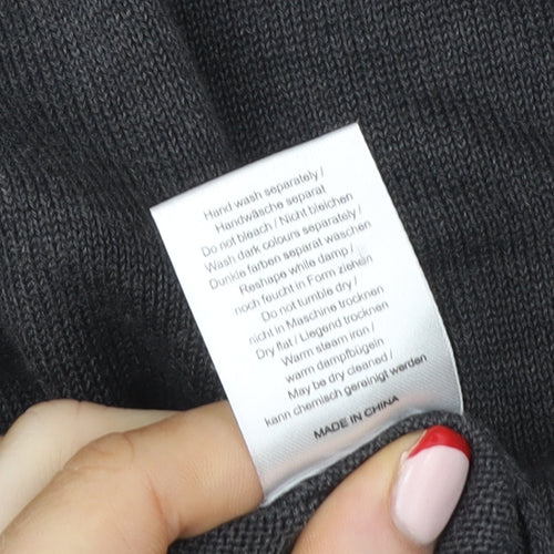Poetry Womens Grey Cotton V-Neck T-Shirt Dress Size 10