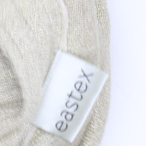 Eastex Women Beige Metallic Open Cardigan UK 14 Relaxed Fit