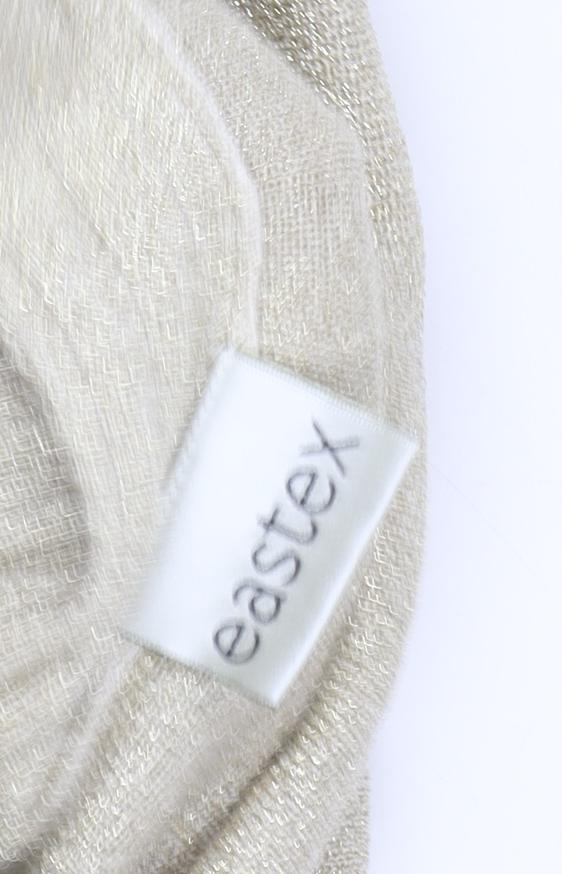 Eastex Women Beige Metallic Open Cardigan UK 14 Relaxed Fit