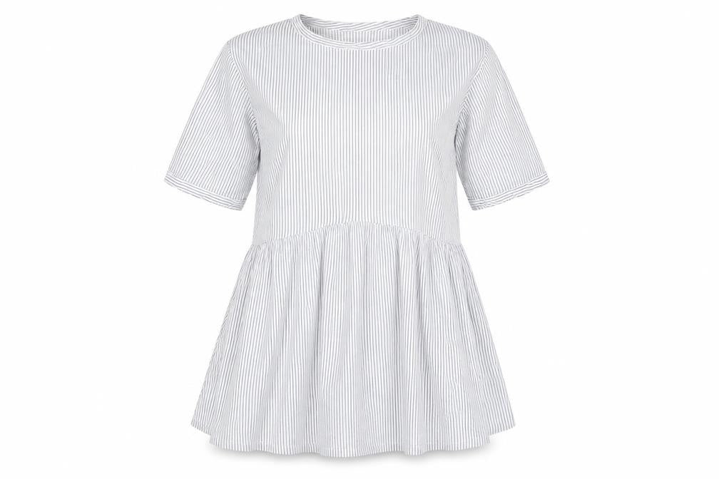 ASOS Design Women Blue Stripe Tall Shirt Dress UK 10 Cotton Blend