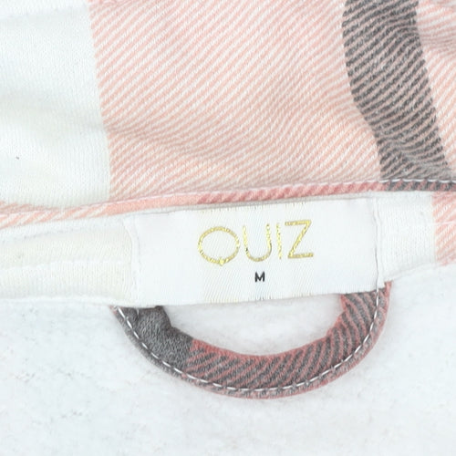 Quiz Womens Pink Check Flannel Shacket Jacket Size M