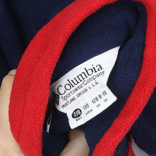 Columbia Boys Blue and Red Fleece Full Zip Outdoor Jacket 8-10 Years