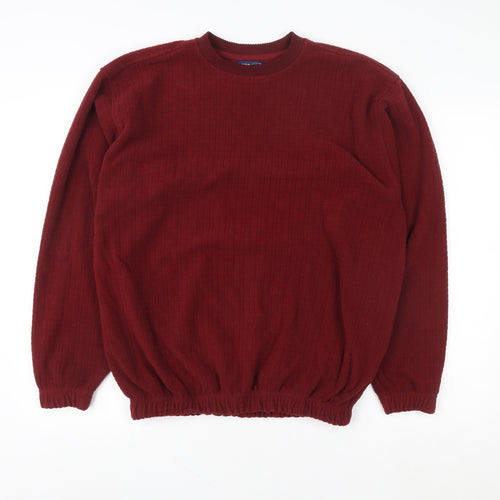 Hippo Men's Red Pullover Crew Neck Knit Sweatshirt Size M
