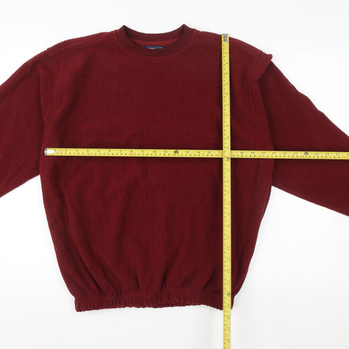 Hippo Men's Red Pullover Crew Neck Knit Sweatshirt Size M
