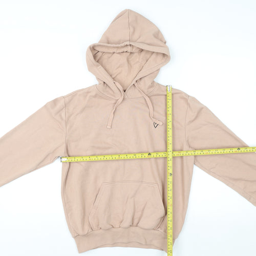 H&M Divided Womens Beige Pullover Hoodie XS Cotton Blend Casual