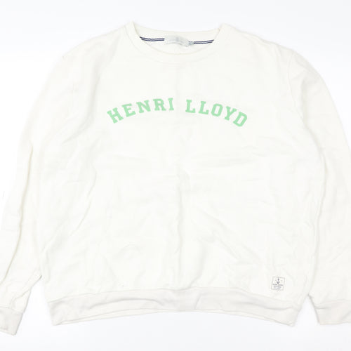 Henri Lloyd Women's White Cotton Crew Neck Sweatshirt M