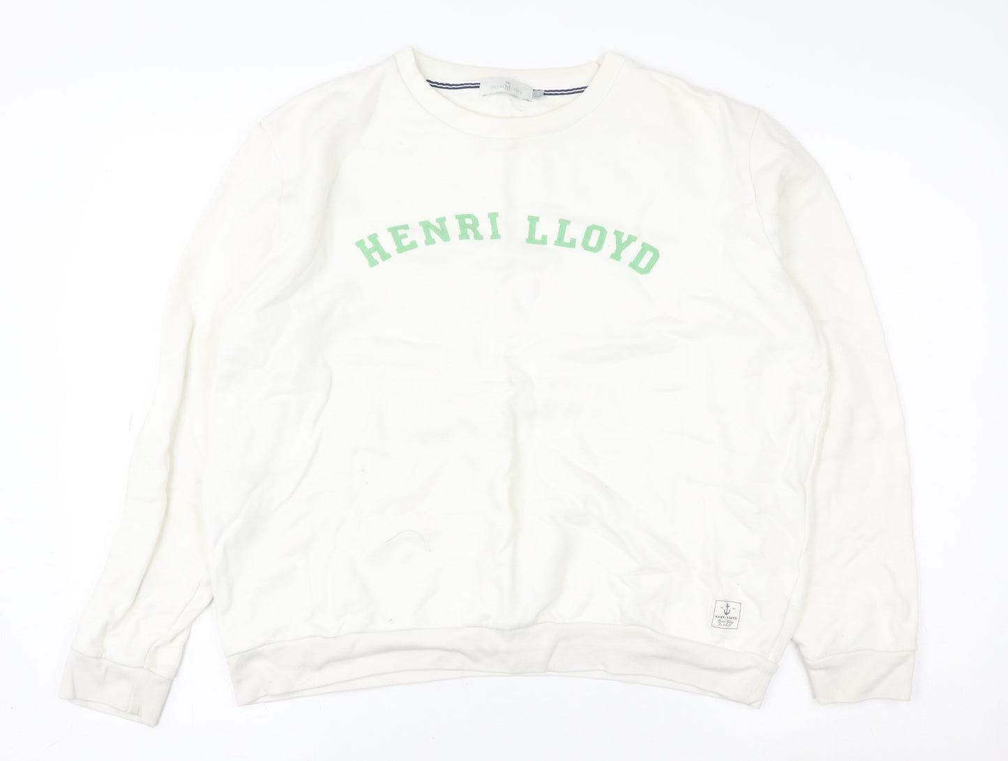 Henri Lloyd Women's White Cotton Crew Neck Sweatshirt M