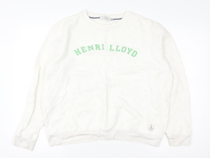 Henri Lloyd Women's White Cotton Crew Neck Sweatshirt M