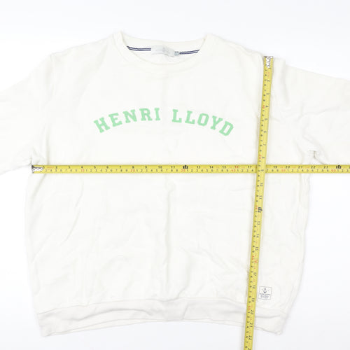 Henri Lloyd Women's White Cotton Crew Neck Sweatshirt M