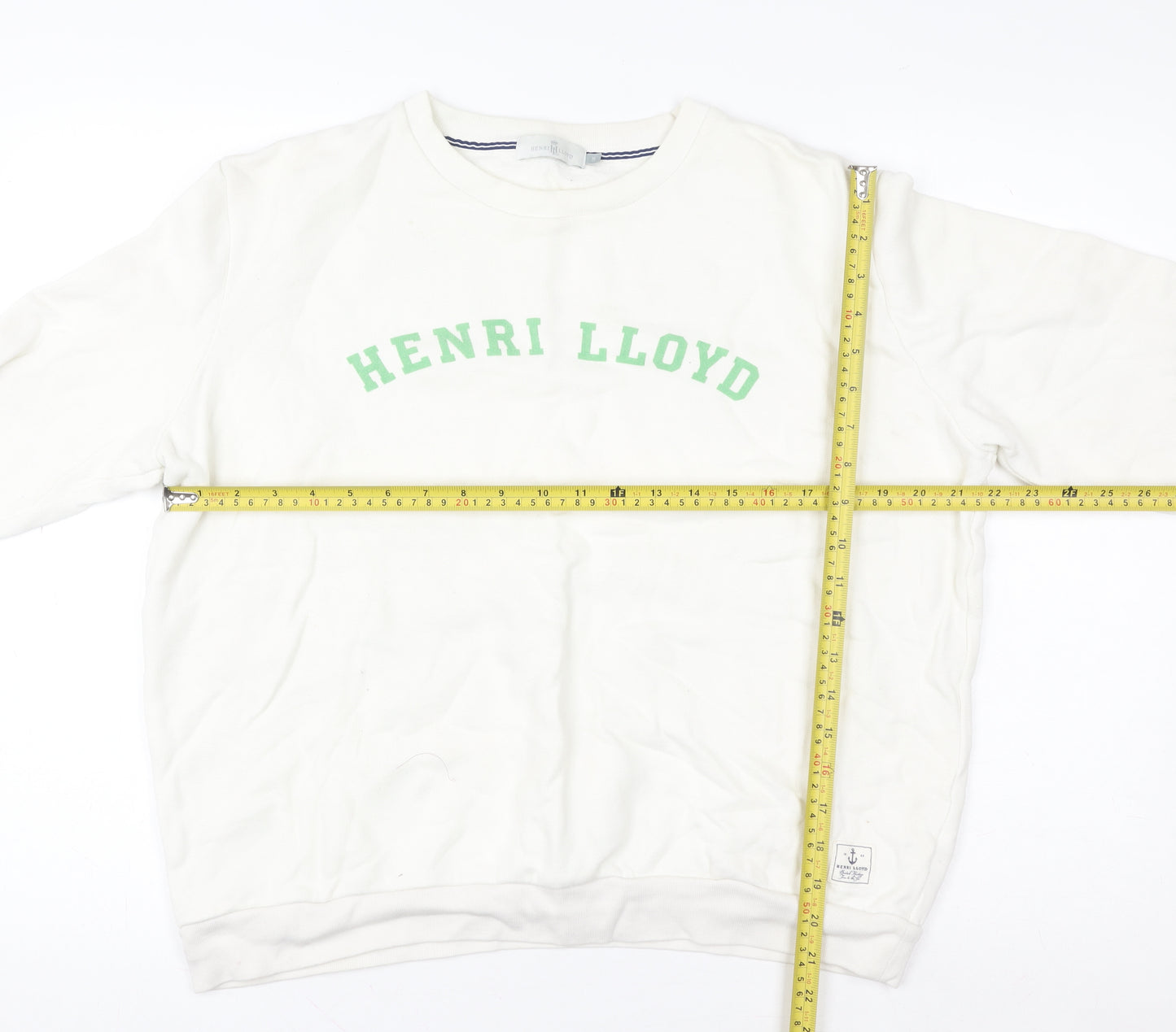 Henri Lloyd Women's White Cotton Crew Neck Sweatshirt M