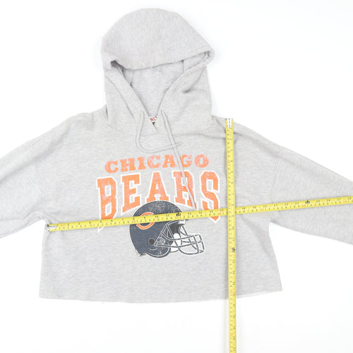 NFL Chicago Bears Womens Grey Crop Hoodie Medium Pullover