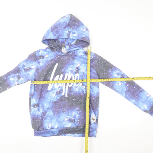 Hype Kids Boys Blue Galaxy Pullover Hoodie 11-12 Years Polyester Cotton