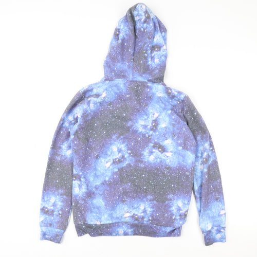 Hype Kids Boys Blue Galaxy Pullover Hoodie 11-12 Years Polyester Cotton