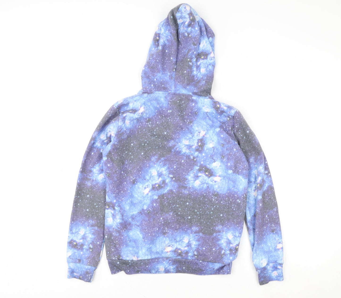 Hype Kids Boys Blue Galaxy Pullover Hoodie 11-12 Years Polyester Cotton
