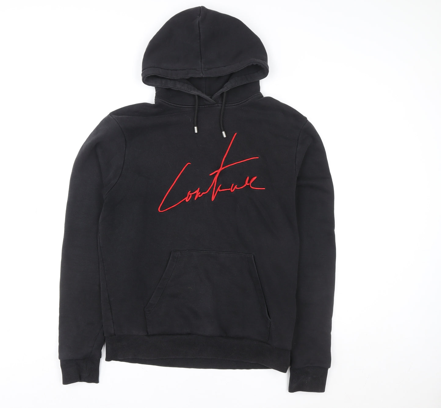 The Couture Club Womens Black Hoodie Medium Pullover Embroidered