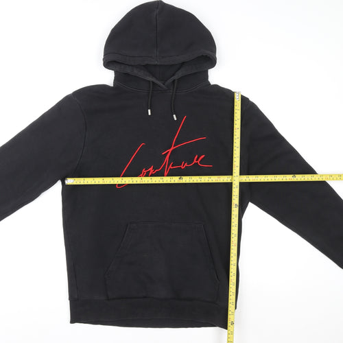 The Couture Club Womens Black Hoodie Medium Pullover Embroidered