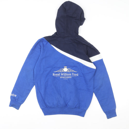 Mitre Boys Blue Pullover Hoodie L Goals Soccer Schools Fleece Sweatshirt