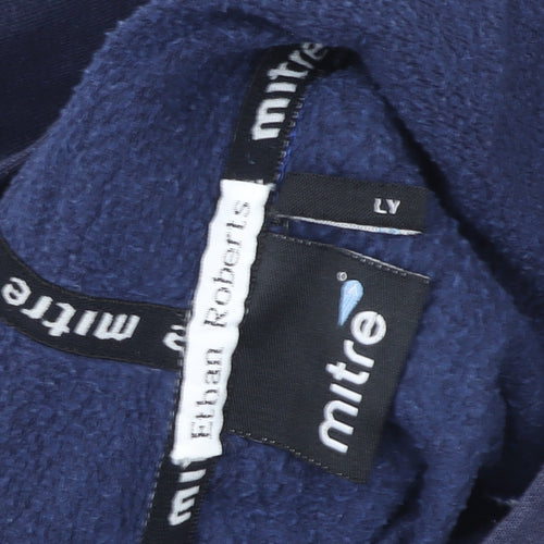 Mitre Boys Blue Pullover Hoodie L Goals Soccer Schools Fleece Sweatshirt