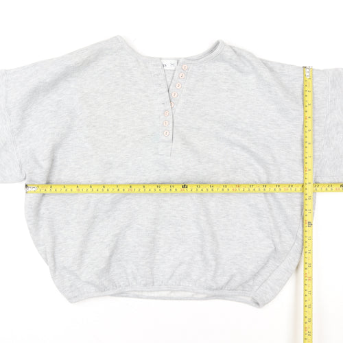 Marks and Spencer Women’s Grey Henley Pullover Sweatshirt M