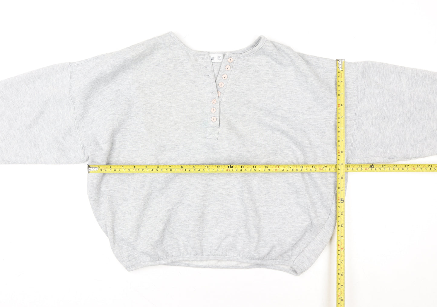 Marks and Spencer Women’s Grey Henley Pullover Sweatshirt M