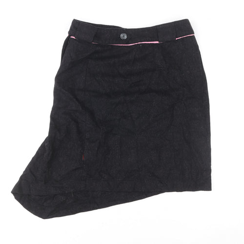 Child Women Black Wool Blend Asymmetric Floral Skirt Size 10