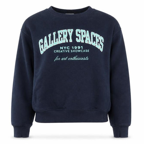 Pull&Bear Women’s Navy Blue Graphic Pullover Sweatshirt Size S