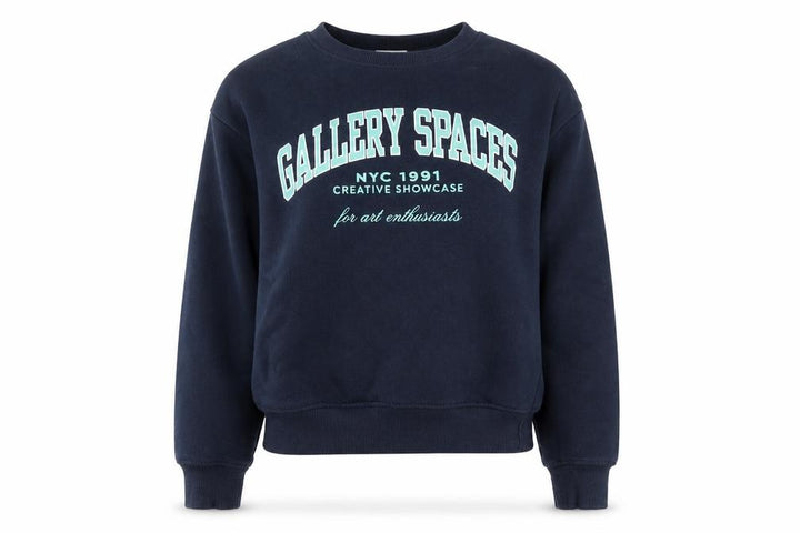 Pull&Bear Women’s Navy Blue Graphic Pullover Sweatshirt Size S